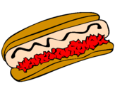 Disegno Hot dog pitturato su il  fire