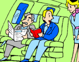 Disegno Passeggeri nell'aereo  pitturato su teresa scotto 11 anni