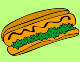Disegno Hot dog pitturato su margarita