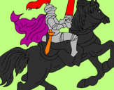 Disegno Cavaliere a cavallo pitturato su salvatore amendola