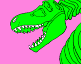 Disegno Scheletro di Tyrannosaurus rex pitturato su federico