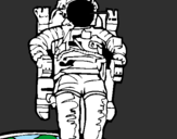 Disegno Astronauta  pitturato su ASTRUNAUTA G.B
