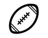 Disegno Pallone da calcio americano II pitturato su ctn
