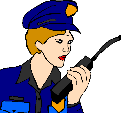 Polizia con il walkie talkie