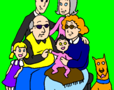 Disegno Famiglia pitturato su anna