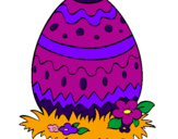 Disegno Uovo di Pasqua 2 pitturato su alice