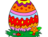 Disegno Uovo di Pasqua 2 pitturato su nicoo6