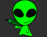 Disegno Alieno II pitturato su Niccolo