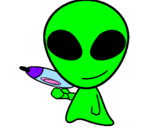Disegno Alieno II pitturato su alessio 5