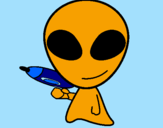 Disegno Alieno II pitturato su alessio 5