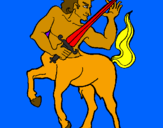 Disegno Centauro  pitturato su gaia