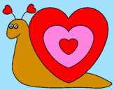Disegno Lumachina cuore  pitturato su noemi vessia