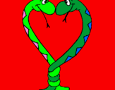 Disegno Serpenti innamorati  pitturato su CuCcIoLa