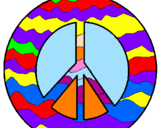Disegno Simbolo della pace pitturato su annalisa