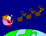 Disegno Babbo Natale che consegna i regali 3 pitturato su PUGLISI DEFI
