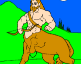 Disegno Centauro con arco  pitturato su federica 