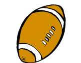 Disegno Pallone da calcio americano  pitturato su palla da rugby