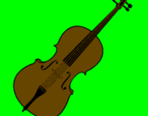 Disegno Violino pitturato su erika