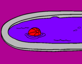 Disegno Palla in piscina pitturato su giada