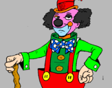 Disegno Pagliaccio serio  pitturato su clown