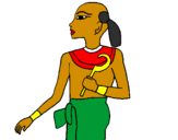 Disegno Piccolo faraone  pitturato su sara