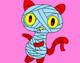 Disegno Mummia gatto scaraboechio pitturato su Aly