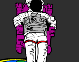 Disegno Astronauta  pitturato su EMANUELE PIX