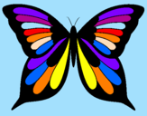 Disegno Farfalla pitturato su cristiana
