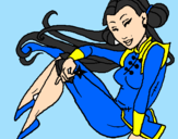 Disegno Principessa ninja  pitturato su daisi 