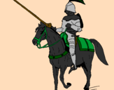 Disegno Cavallerizzo a cavallo  pitturato su Fabiana 