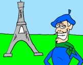 Disegno Francia pitturato su chiara