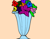 Disegno Vaso di fiori pitturato su enri gjorga