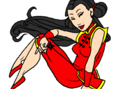 Disegno Principessa ninja  pitturato su Daniela00
