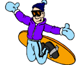 Disegno Salto con lo snowboard pitturato su ami £ aicha