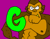 Disegno Gorilla  pitturato su greta gargano