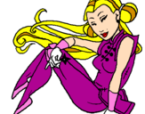 Disegno Principessa ninja  pitturato su caterina