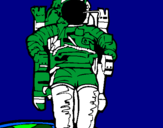 Disegno Astronauta  pitturato su kevin ginulla