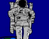 Disegno Astronauta  pitturato su fabygk