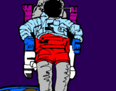 Disegno Astronauta  pitturato su samu