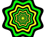 Disegno Mandala 46 pitturato su Illusione ottica