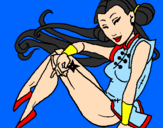 Disegno Principessa ninja  pitturato su laura
