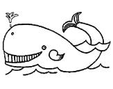 Disegno Balena  pitturato su bal