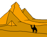 Disegno Paesaggio con le piramidi  pitturato su alessandra14
