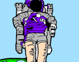 Disegno Astronauta  pitturato su alessia cerruti