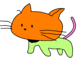 Disegno Cucciolo di gatto  pitturato su marta