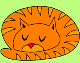 Disegno Gatto addormentato  pitturato su  NICOLE