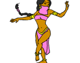 Disegno Principessa araba che danza  pitturato su Asia