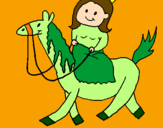 Disegno Principessa a cavallo  pitturato su MARTINA