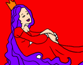 Disegno Principessa rilassata  pitturato su giulia g