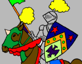 Disegno Cavaliere a cavallo pitturato su sir lancillotto